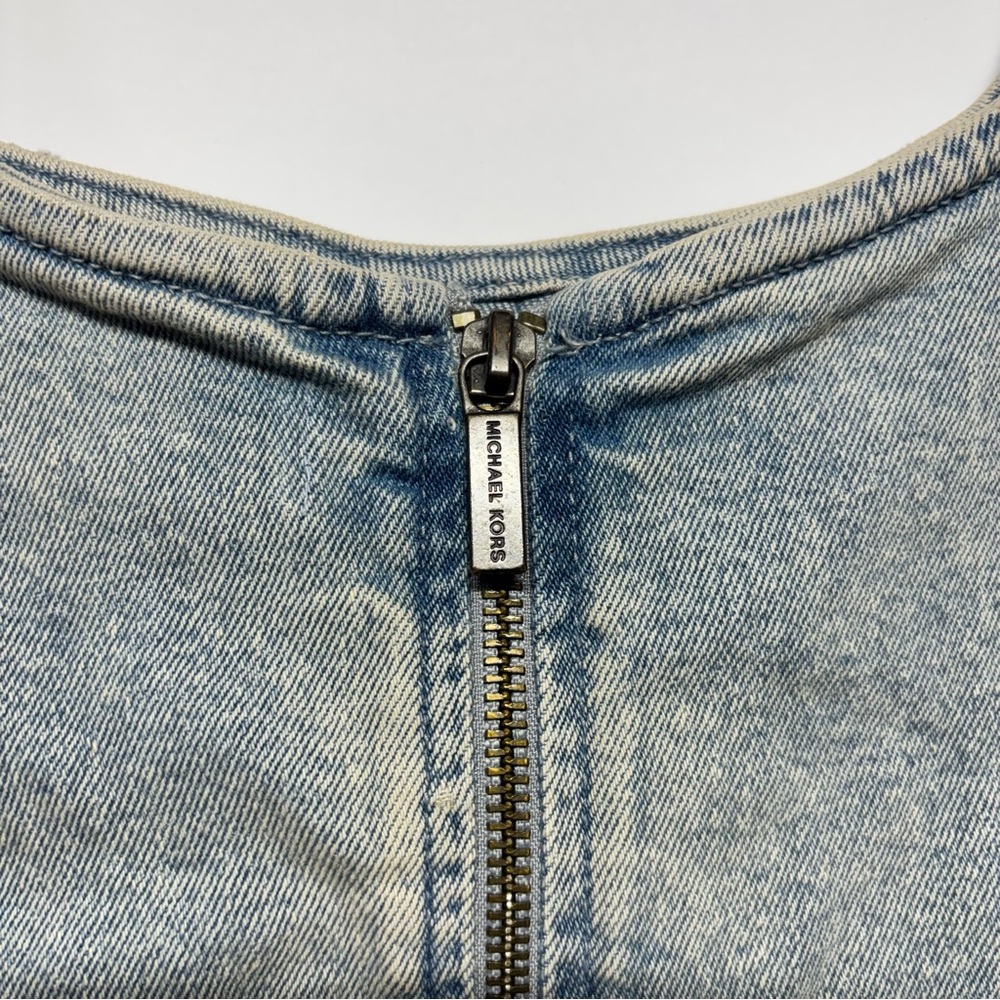 Michael Kors Women’s Button- Down Blue Denim Mini Dress - Picture 7 of 13